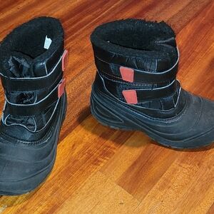 Kids Black and Red Winter Boots